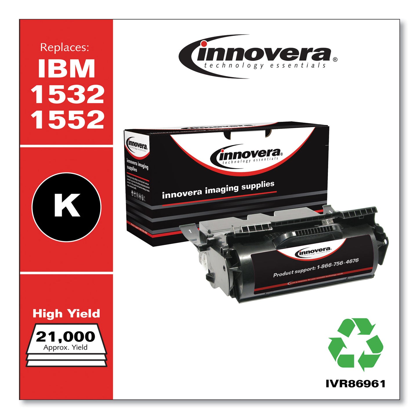 Innovera Remanufactured Black High-Yield Toner, Replacement for 75P6960, 21,000 Page-Yield (86961)