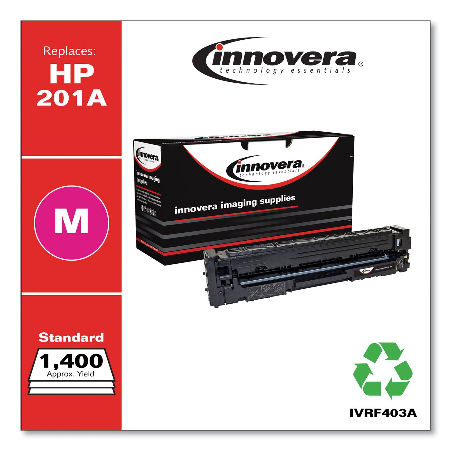 Innovera Remanufactured Magenta Toner, Replacement for 201A (CF403A), 1,400 Page-Yield