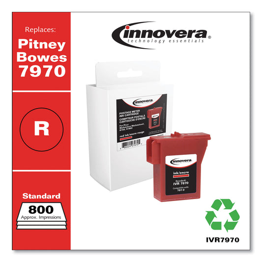 Innovera Compatible Red Postage Meter Ink, Replacement for 797-0 (7970), 800 Page-Yield