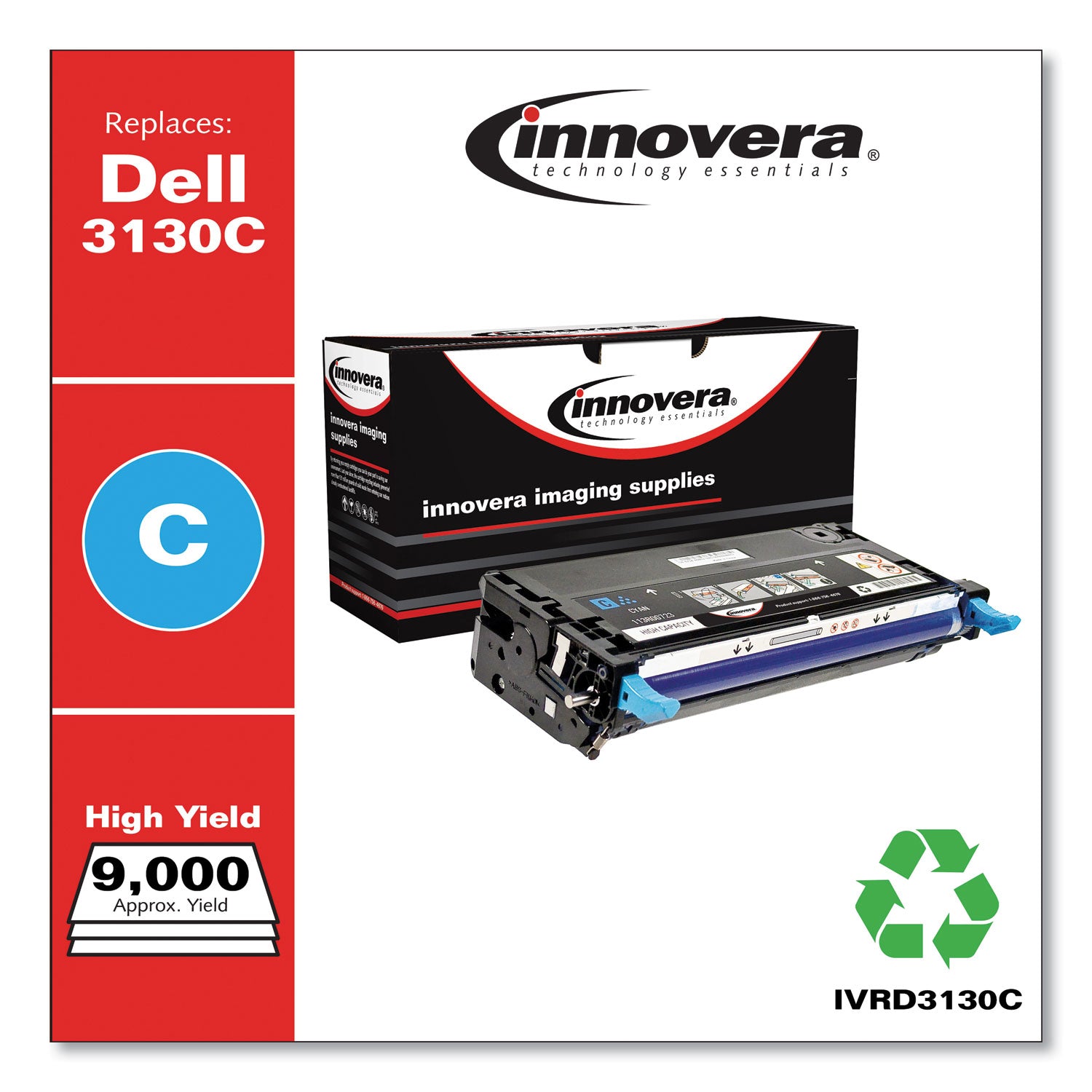 Innovera Remanufactured Cyan High-Yield Toner, Replacement for 330-1199, 9,000 Page-Yield (D3130C)