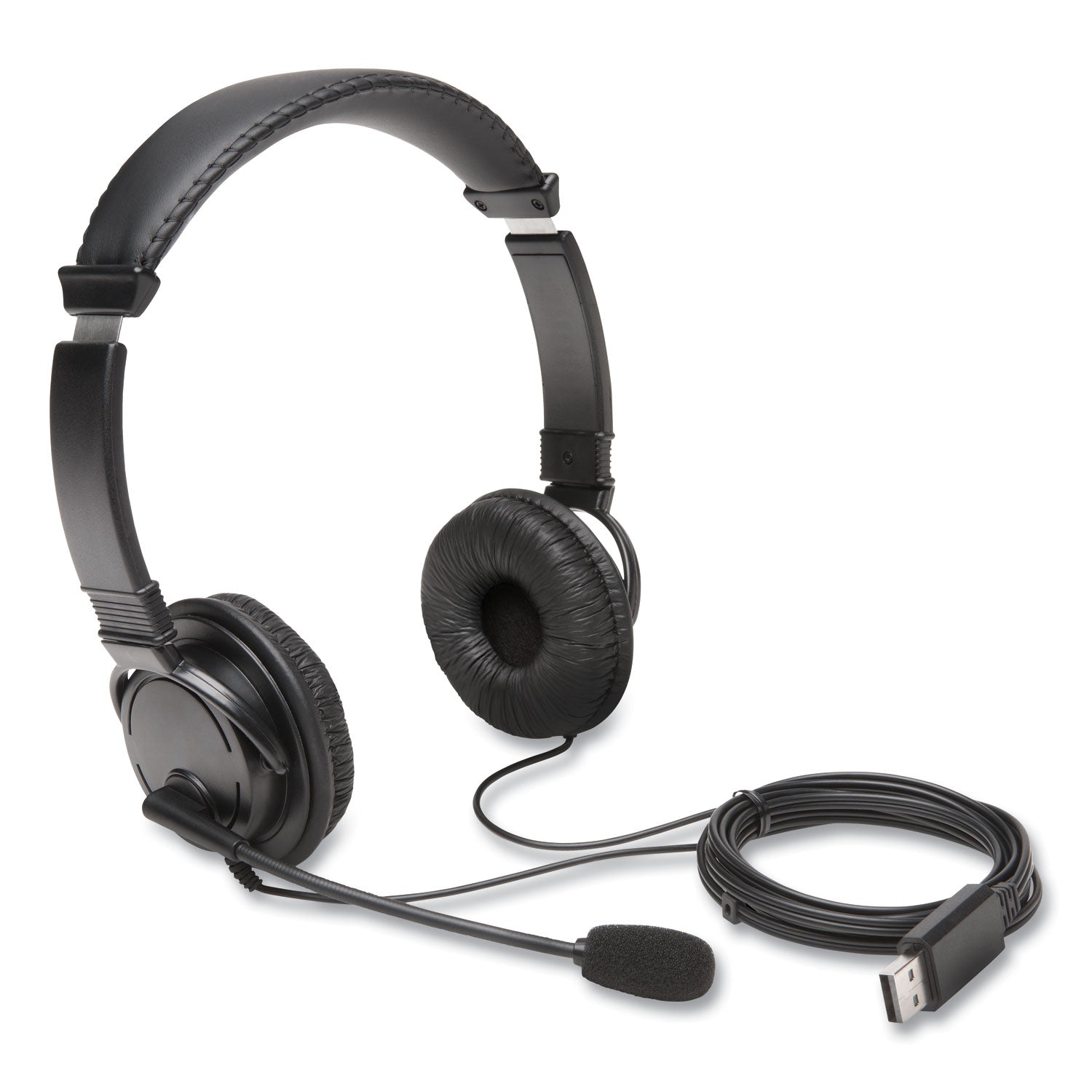 Kensington Hi-Fi Headphones with Microphone, 6 ft Cord, Black (K97601WW)