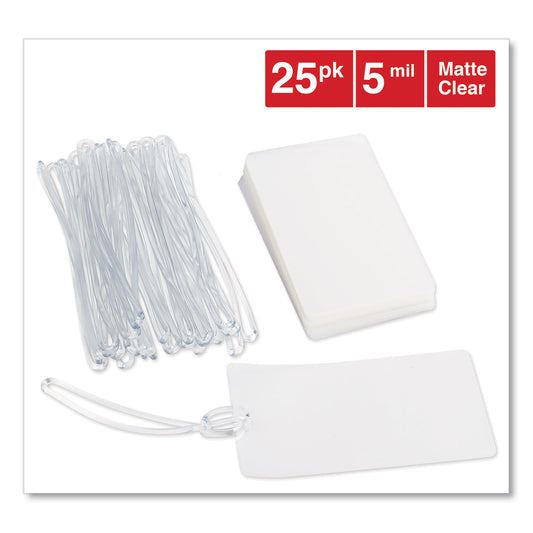 Universal Laminating Pouches, 5 mil, 2.5" x 4.25", Gloss Clear, 25/Pack (84660)