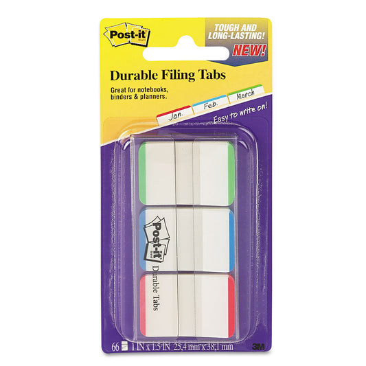 Post-it 1" Lined Tabs, 1/5-Cut, Lined, Assorted Colors, 1" Wide, 66/Pack (686LGBR)