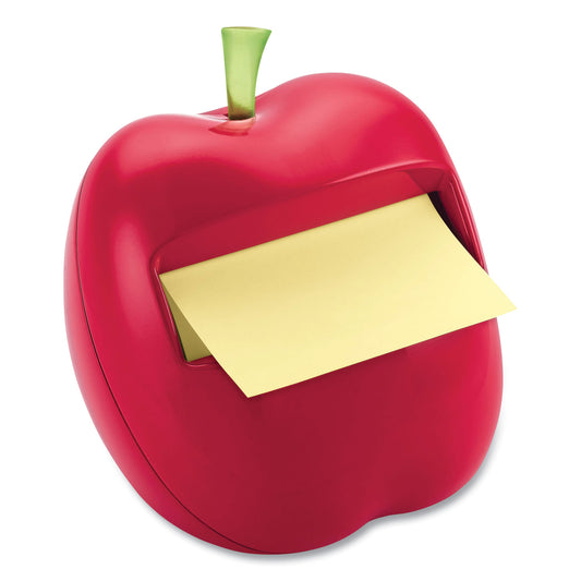 Post-it Apple-Shaped Dispenser, For 3 x 3 Pads, Red, Includes 50-Sheet Canary Yellow Pop-Up Pad (APL330)