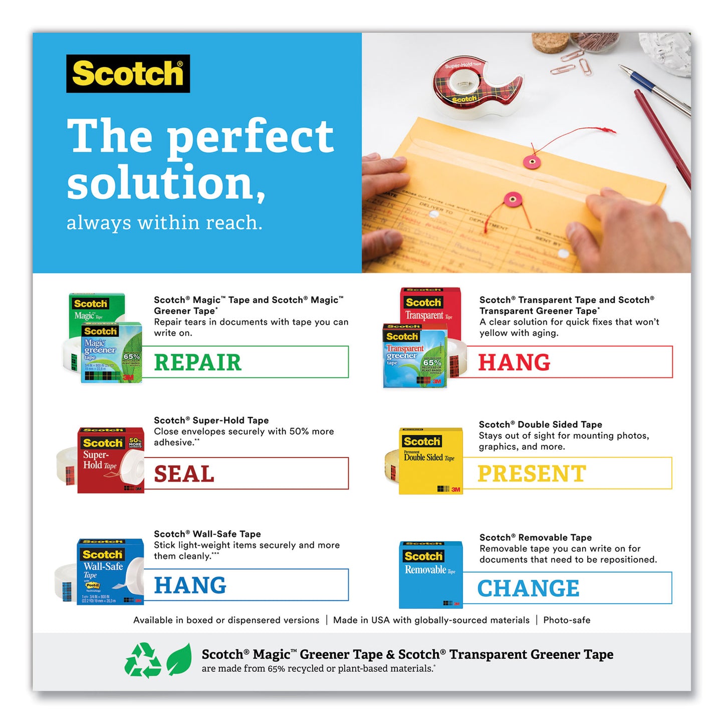 Scotch Gift Wrap Tape with Dispenser, 1" Core, 0.75" x 23.61 yds, Transparent, 4/Pack (415)