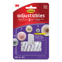 Command Adjustables Repositionable Mini Hooks, Plastic, White, 0.5 lb Capacity, 14 Hooks and 30 Strips (17830CLR14ES)