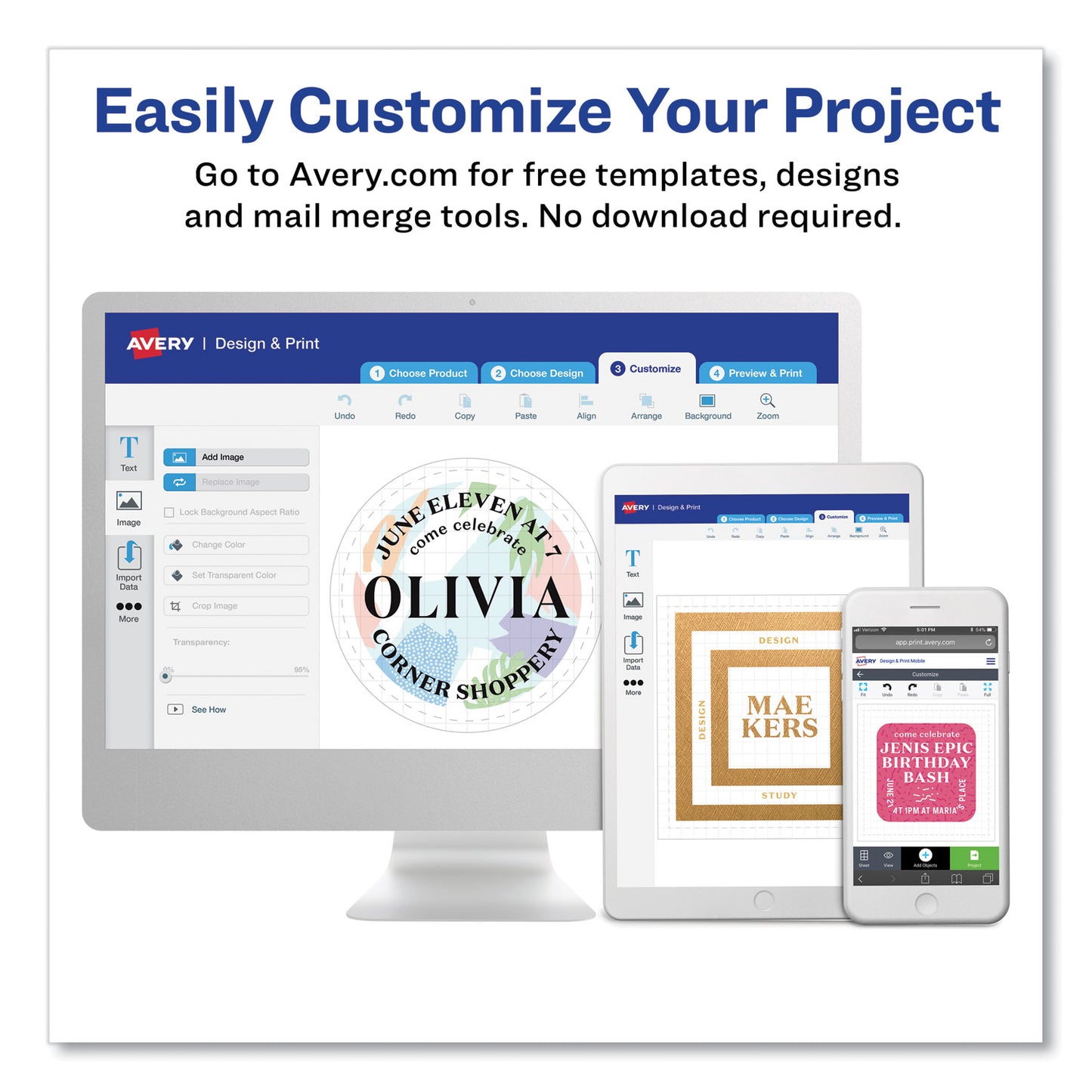 Avery Shipping Labels w/ TrueBlock Technology, Inkjet/Laser Printers, 3.33 x 4, White, 6/Sheet, 500 Sheets/Box (95905)