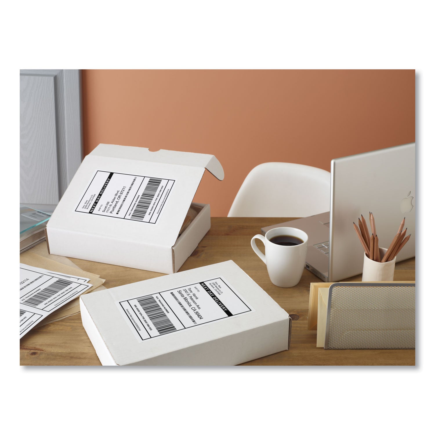 Avery Shipping Labels w/ TrueBlock Technology, Inkjet Printers, 5.5 x 8.5, White, 2/Sheet, 25 Sheets/Pack (8126) - 2 Pack