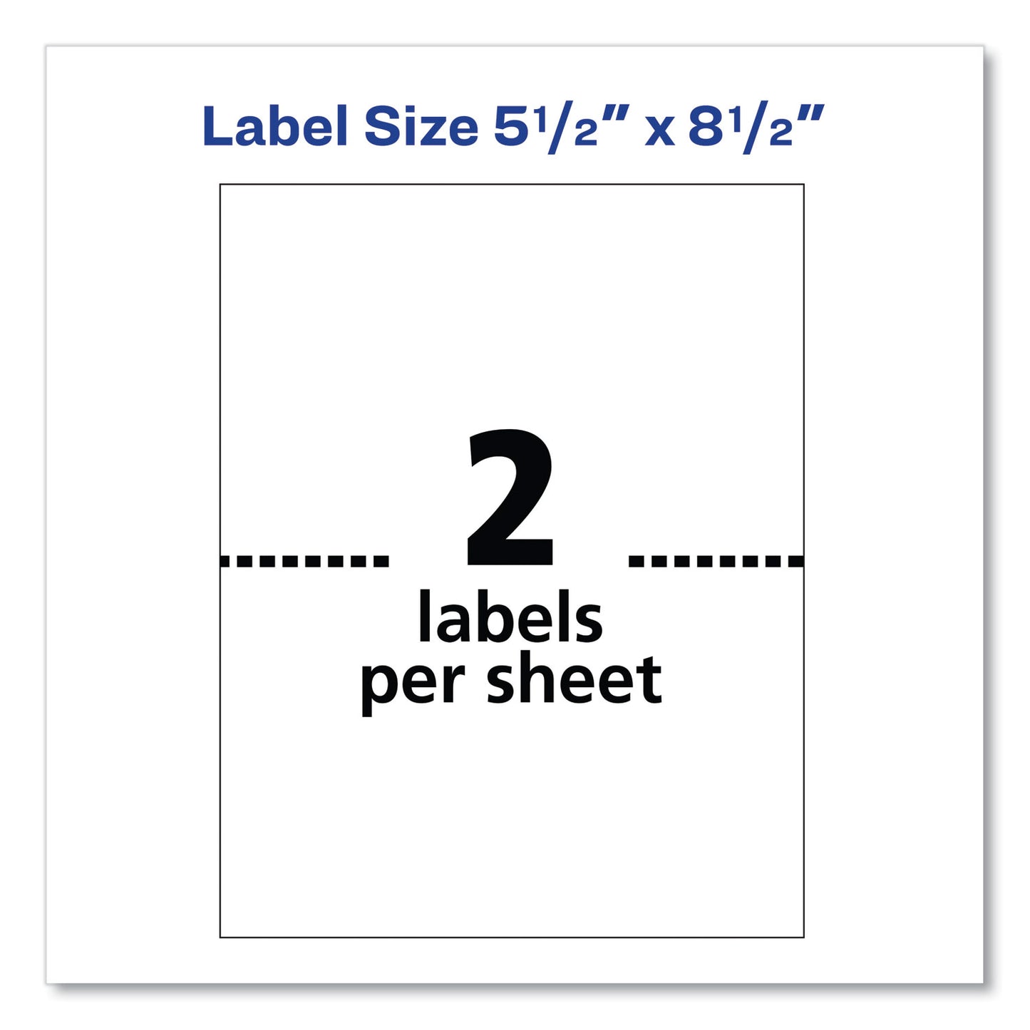 Avery Shipping Labels w/ TrueBlock Technology, Inkjet/Laser Printers, 5.5 x 8.5, White, 2/Sheet, 500 Sheets/Box (95900)