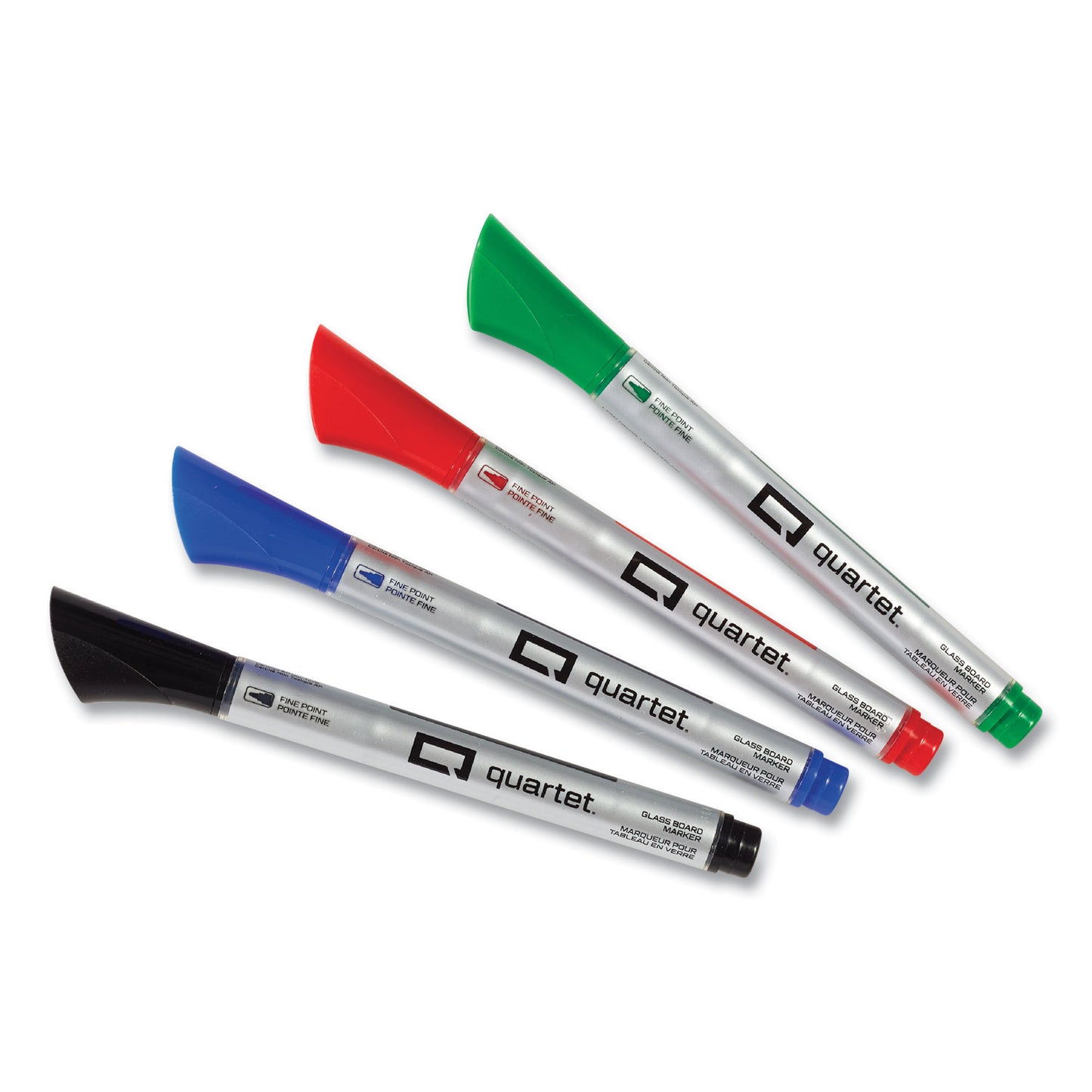 Quartet Premium Glass Board Dry Erase Marker, Fine Bullet Tip, Assorted Colors, 4/Pack (79555)