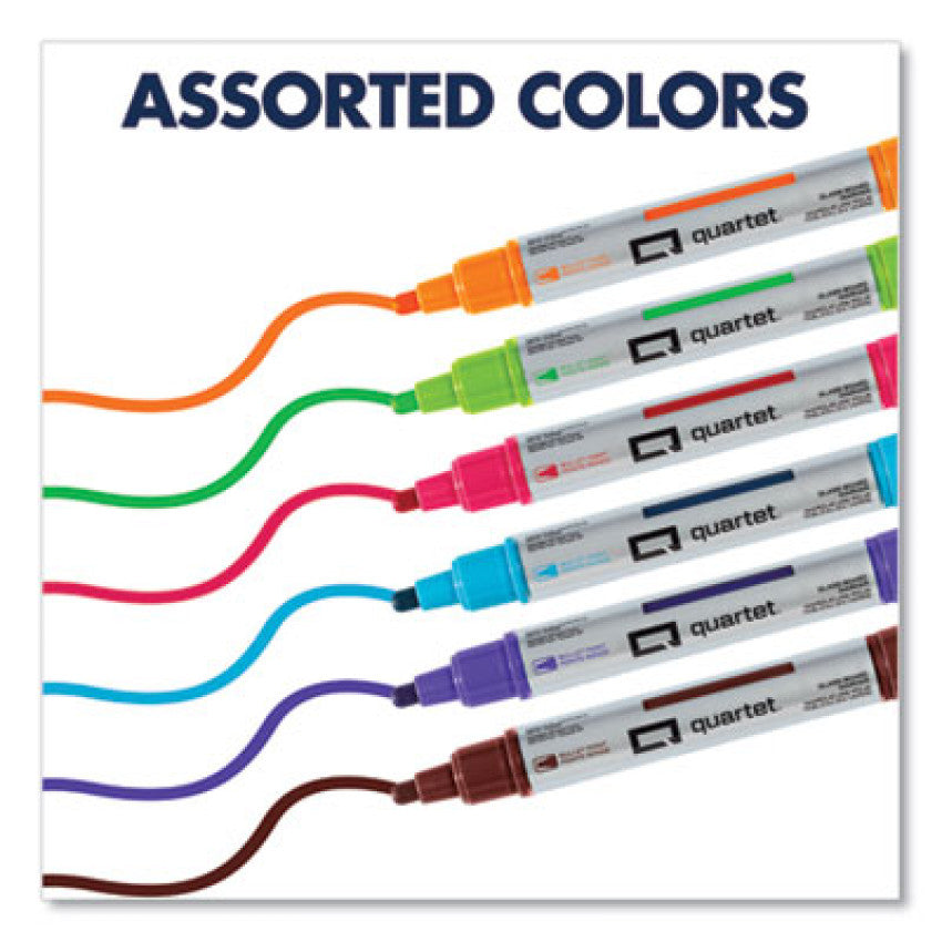 Quartet Premium Glass Board Dry Erase Marker, Medium Bullet Tip, Assorted Colors, 6/Pack (79556)