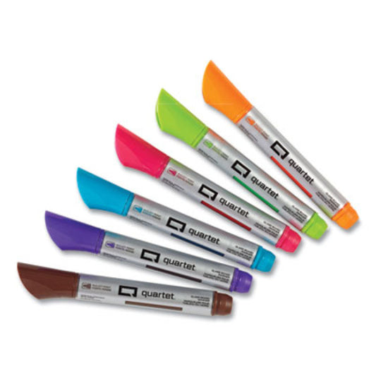 Quartet Premium Glass Board Dry Erase Marker, Medium Bullet Tip, Assorted Colors, 6/Pack (79556)