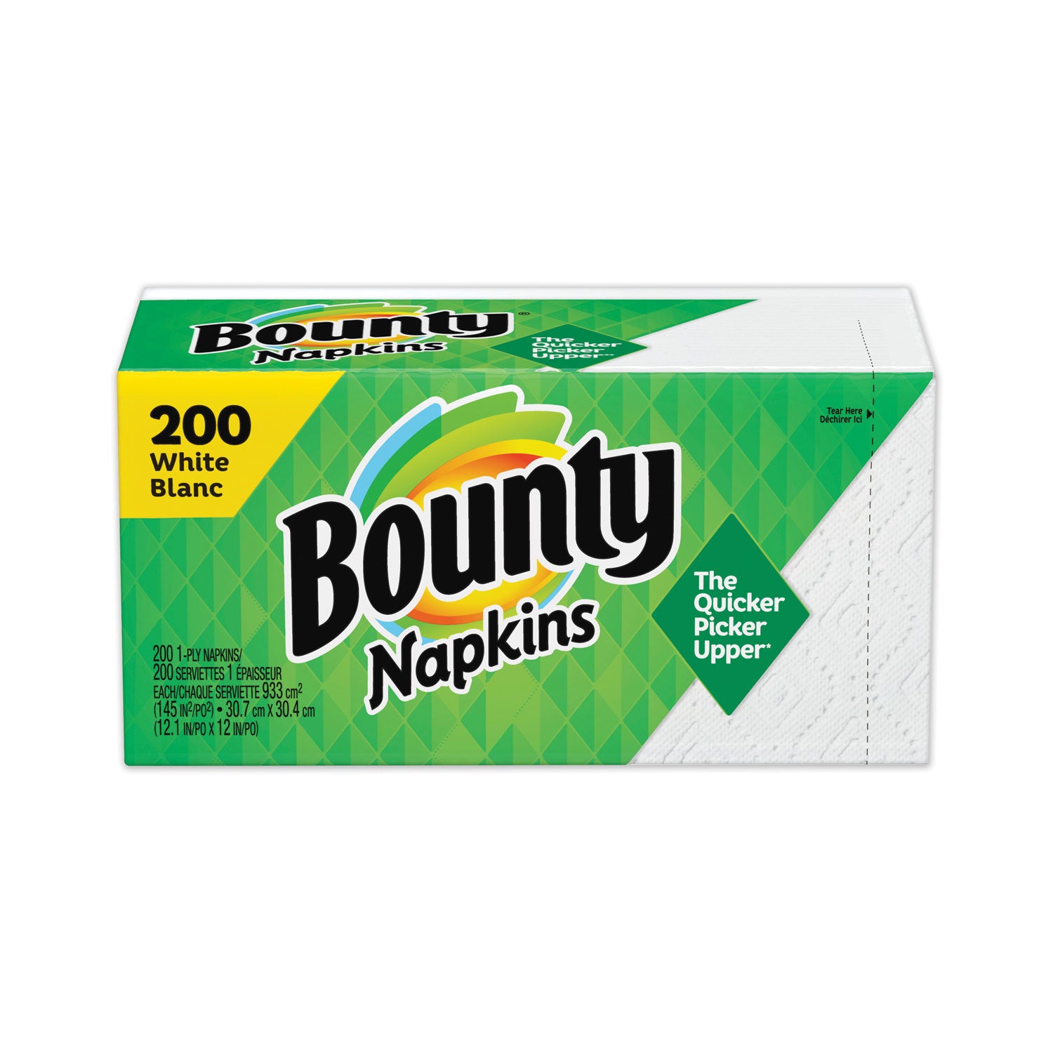 Bounty Quilted Napkins, 1-Ply, 12 1/10 x 12, White, 200/Pack, 8 Pack/Carton (96595CT)