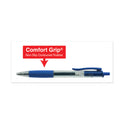 Universal Comfort Grip Gel Pen, Retractable, Medium 0.7 mm, Blue Ink, Clear/Blue Barrel, Dozen (39913)