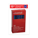 Universal Comfort Grip Gel Pen, Retractable, Medium 0.7 mm, Blue Ink, Clear/Blue Barrel, Dozen (39913)