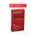 Universal Comfort Grip Gel Pen, Retractable, Medium 0.7 mm, Red Ink, Clear/Red Barrel, Dozen (39914)