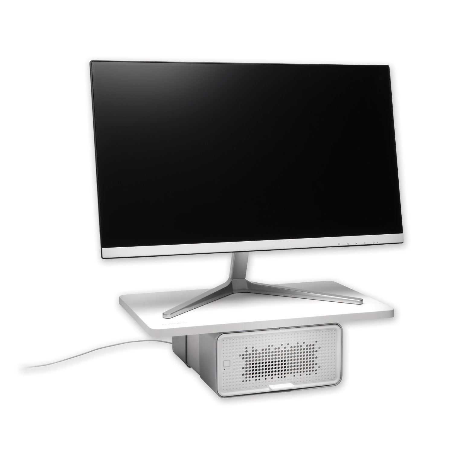 Kensington FreshView Wellness Monitor Stand with Air Purifier, For 27" Monitors, 22.5" x 11.5" x 5.4", White, Supports 200 lbs (55460)