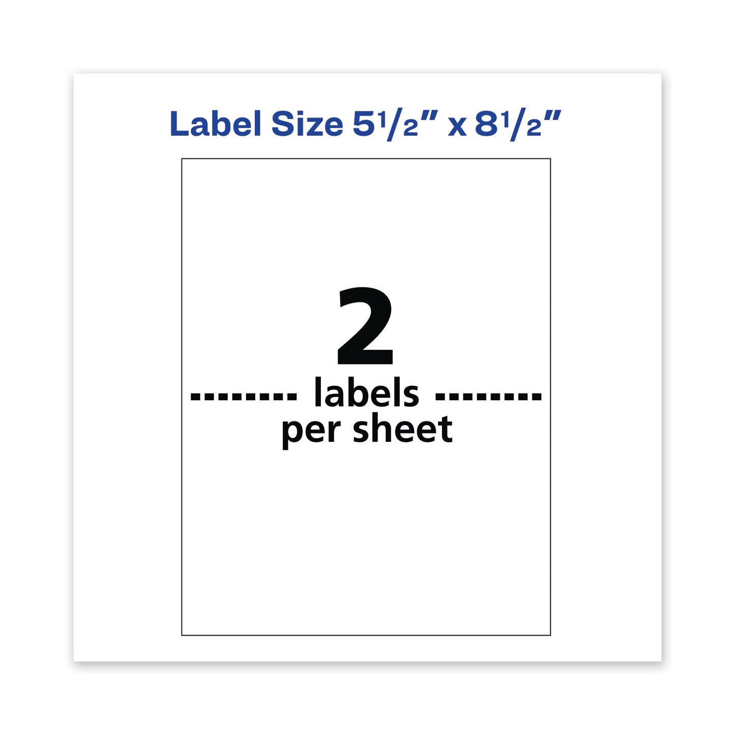 Avery Waterproof Shipping Labels with TrueBlock Technology, Laser Printers, 5.5 x 8.5, White, 2/Sheet, 500 Sheets/Box (95526)