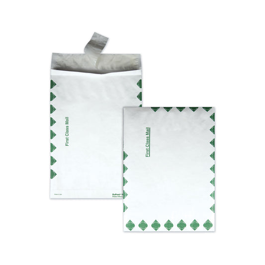 Survivor Heavy 18 lb Tyvek Open End Expansion Mailers, First Class, #13 1/2, Square Flap, Redi-Strip Closure, 10 x 13, White, 100/CT (R4210)
