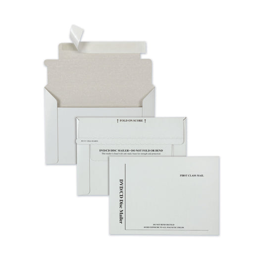 Quality Park Disk/CD Foam-Lined Mailers for CDs/DVDs, Square Flap, Redi-Strip Adhesive Closure, 8.5 x 6, White, 25/Box (E7265)