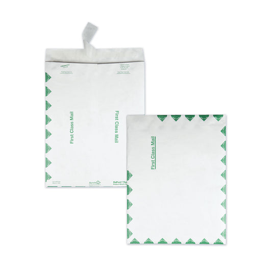 Survivor Lightweight 14 lb Tyvek Catalog Mailers, First Class, #13 1/2, Square Flap, Redi-Strip Closure, 10 x 13, White, 100/Box (R1590)