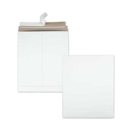 Quality Park Photo/Document Mailer, Cheese Blade Flap, Redi-Strip Adhesive Closure, 11 x 13.5, White, 25/Box (64016)