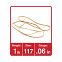 Universal Rubber Bands, Size 117, 0.06" Gauge, Beige, 1 lb Box, 210/Pack (01117)