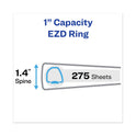 Avery Heavy-Duty View Binder with DuraHinge and One Touch EZD Rings, 3 Rings, 1" Capacity, 11 x 8.5, White (79199)