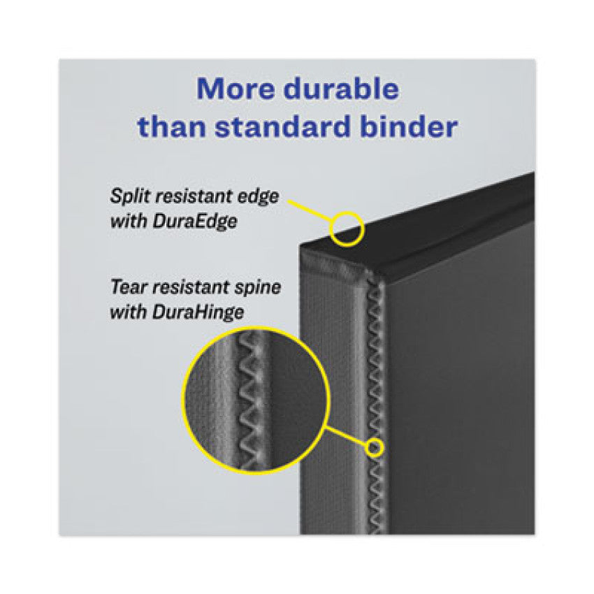 Heavy-Duty View Binder with DuraHinge and Locking One Touch EZD Rings, 3 Rings, 3" Capacity, 11 x 8.5, Pacific Blue