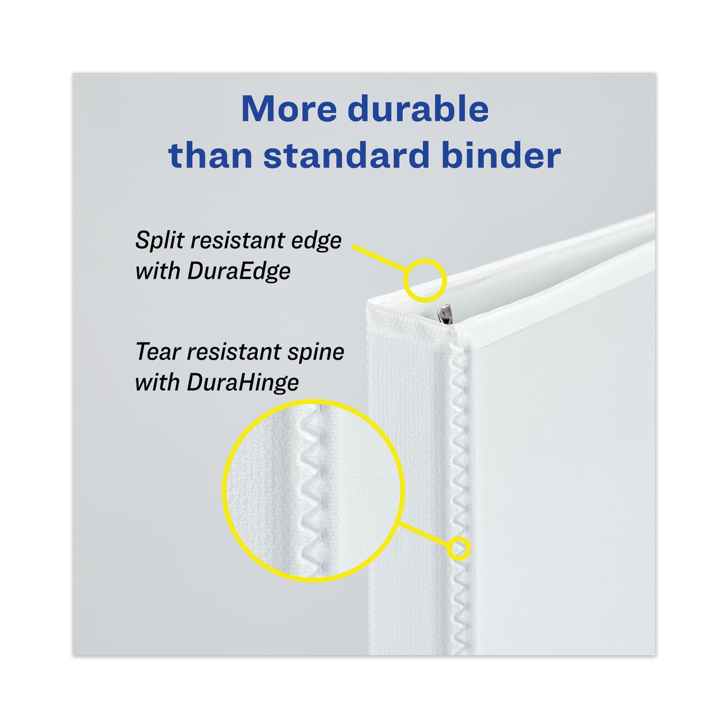 Avery Heavy-Duty View Binder with DuraHinge and Locking One Touch EZD Rings, 3 Rings, 3" Capacity, 11 x 8.5, White (79193)