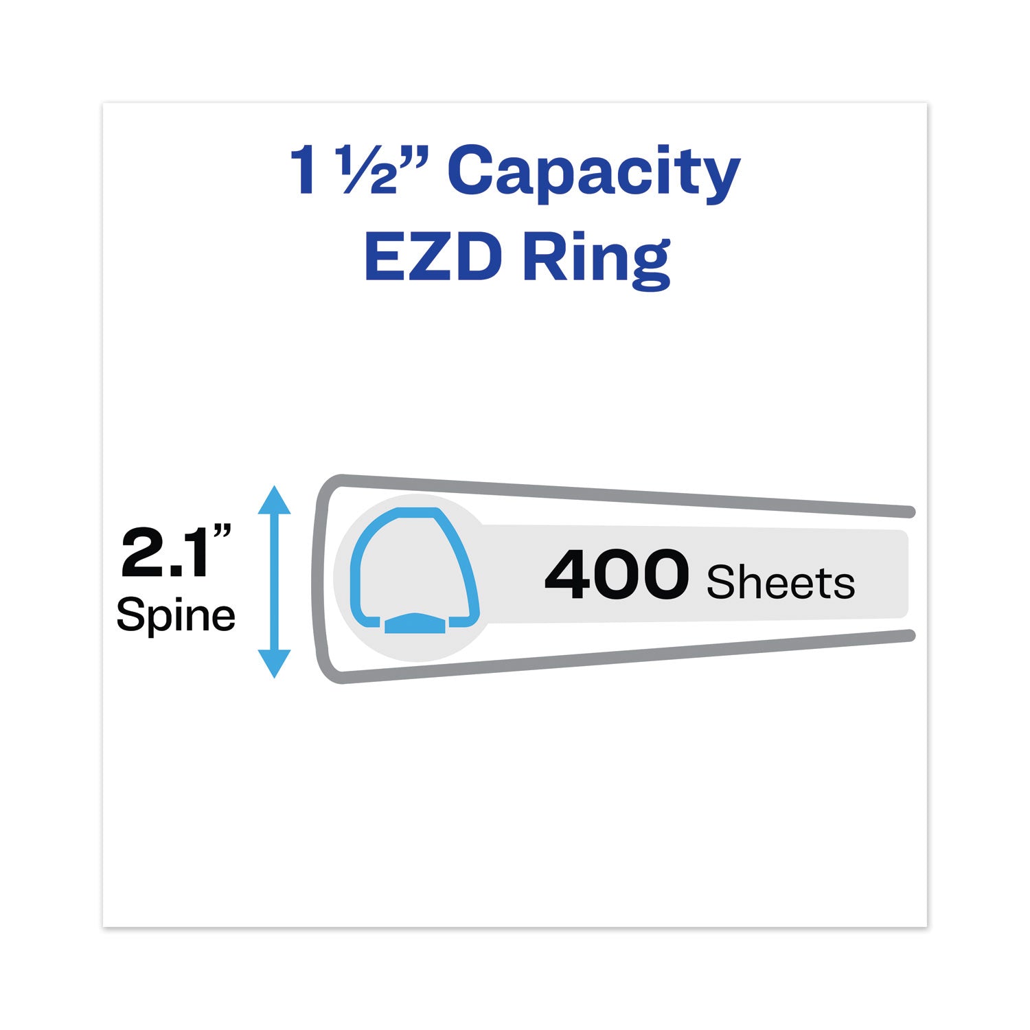 Avery Heavy-Duty View Binder with DuraHinge and One Touch EZD Rings, 3 Rings, 1.5" Capacity, 11 x 8.5, Black (79695)