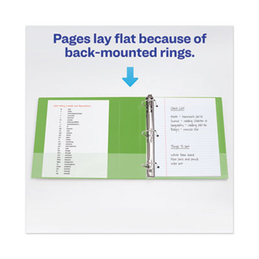 Heavy-Duty View Binder with DuraHinge and Locking One Touch EZD Rings, 3 Rings, 5" Capacity, 11 x 8.5, Chartreuse