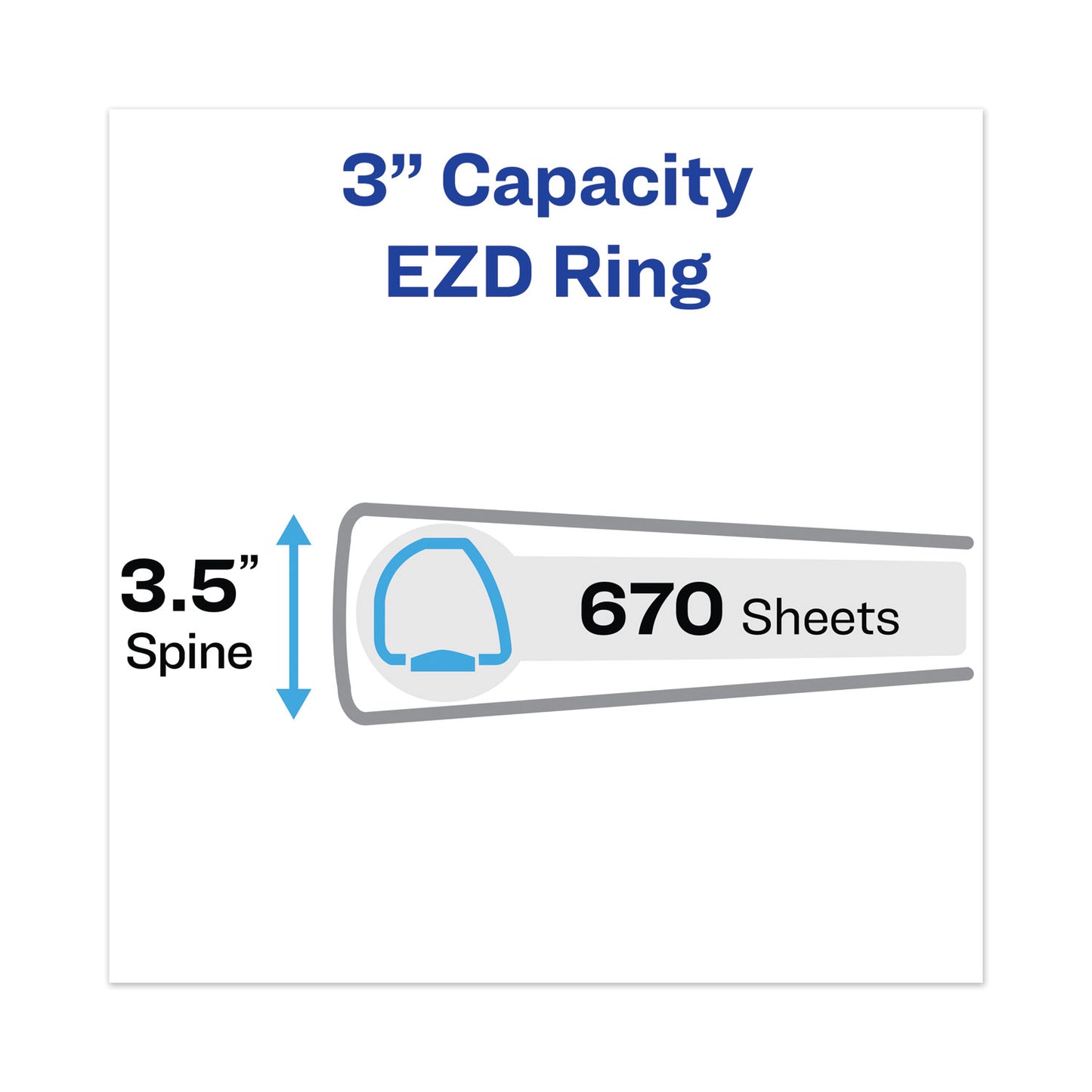 Avery Heavy-Duty View Binder with DuraHinge and Locking One Touch EZD Rings, 3 Rings, 3" Capacity, 11 x 8.5, White (79193)