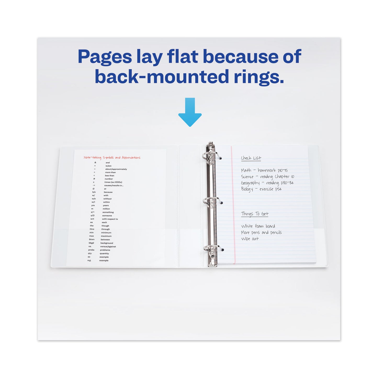 Avery Heavy-Duty View Binder with DuraHinge and One Touch EZD Rings, 3 Rings, 1.5" Capacity, 11 x 8.5, White (79195)