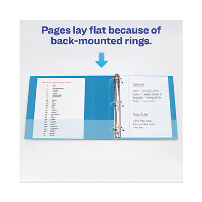 Heavy-Duty View Binder with DuraHinge and Locking One Touch EZD Rings, 3 Rings, 3" Capacity, 11 x 8.5, Pacific Blue