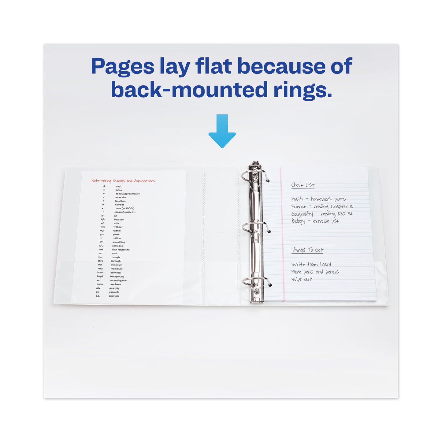 Avery Heavy-Duty View Binder with DuraHinge and One Touch EZD Rings, 3 Rings, 2" Capacity, 11 x 8.5, White (79192)