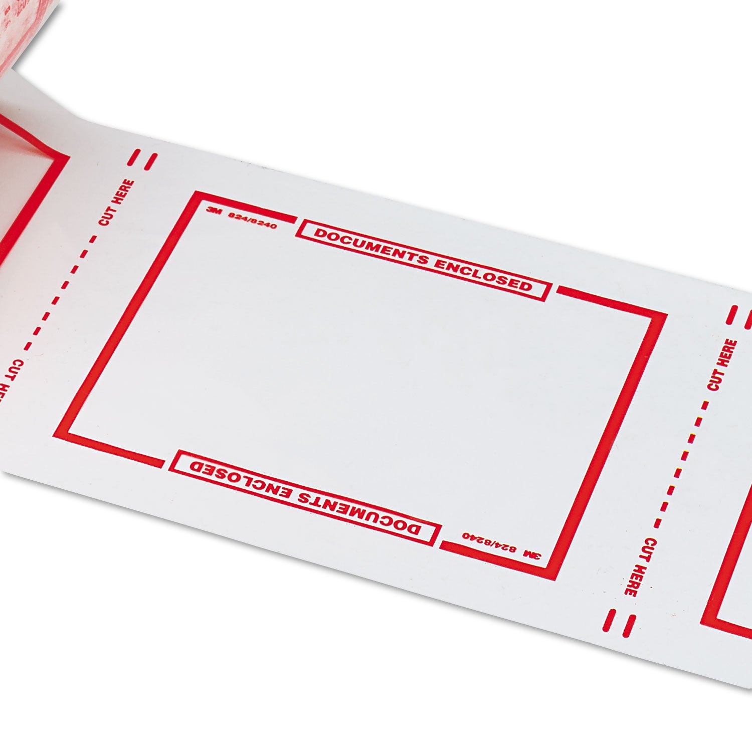 Scotch Pouch Tape, 3" Core, 5" x 6", Transparent, Orange Border (82405)