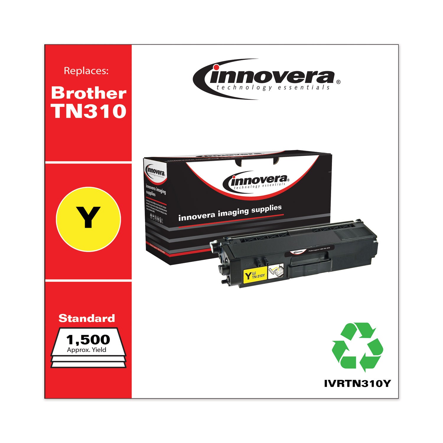 Innovera Remanufactured Yellow Toner, Replacement for TN310Y, 1,500 Page-Yield