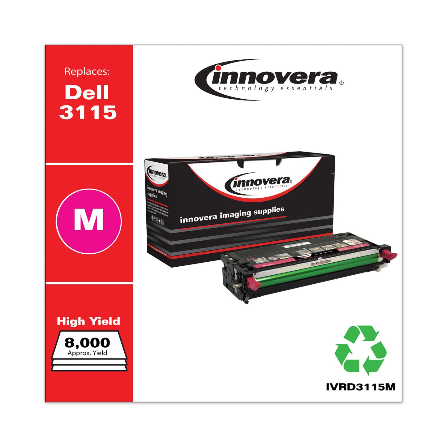 Innovera Remanufactured Magenta High-Yield Toner, Replacement for 310-8399, 8,000 Page-Yield (D3115M)