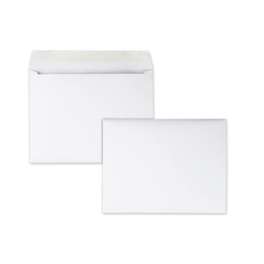 Quality Park Open-Side Booklet Envelope, #10 1/2, Hub Flap, Gummed Closure, 9 x 12, White, 100/Box (37693)