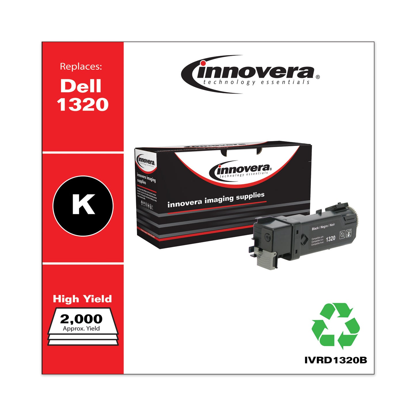 Innovera Remanufactured Black High-Yield Toner, Replacement for 310-9058, 2,000 Page-Yield (D1320B)