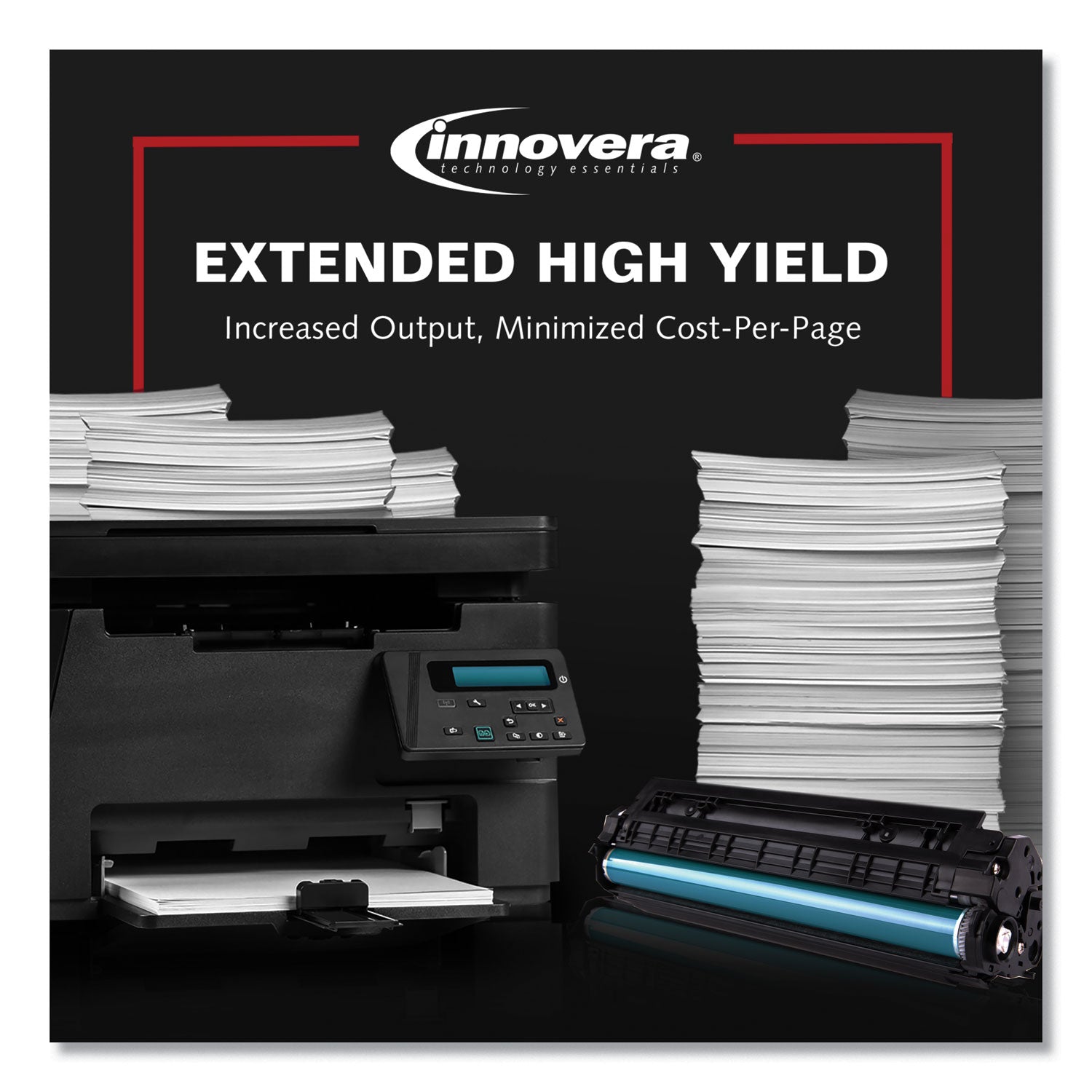 Innovera Remanufactured Black Extended-Yield Toner, Replacement for 42A (Q5942AJ), 18,000 Page-Yield