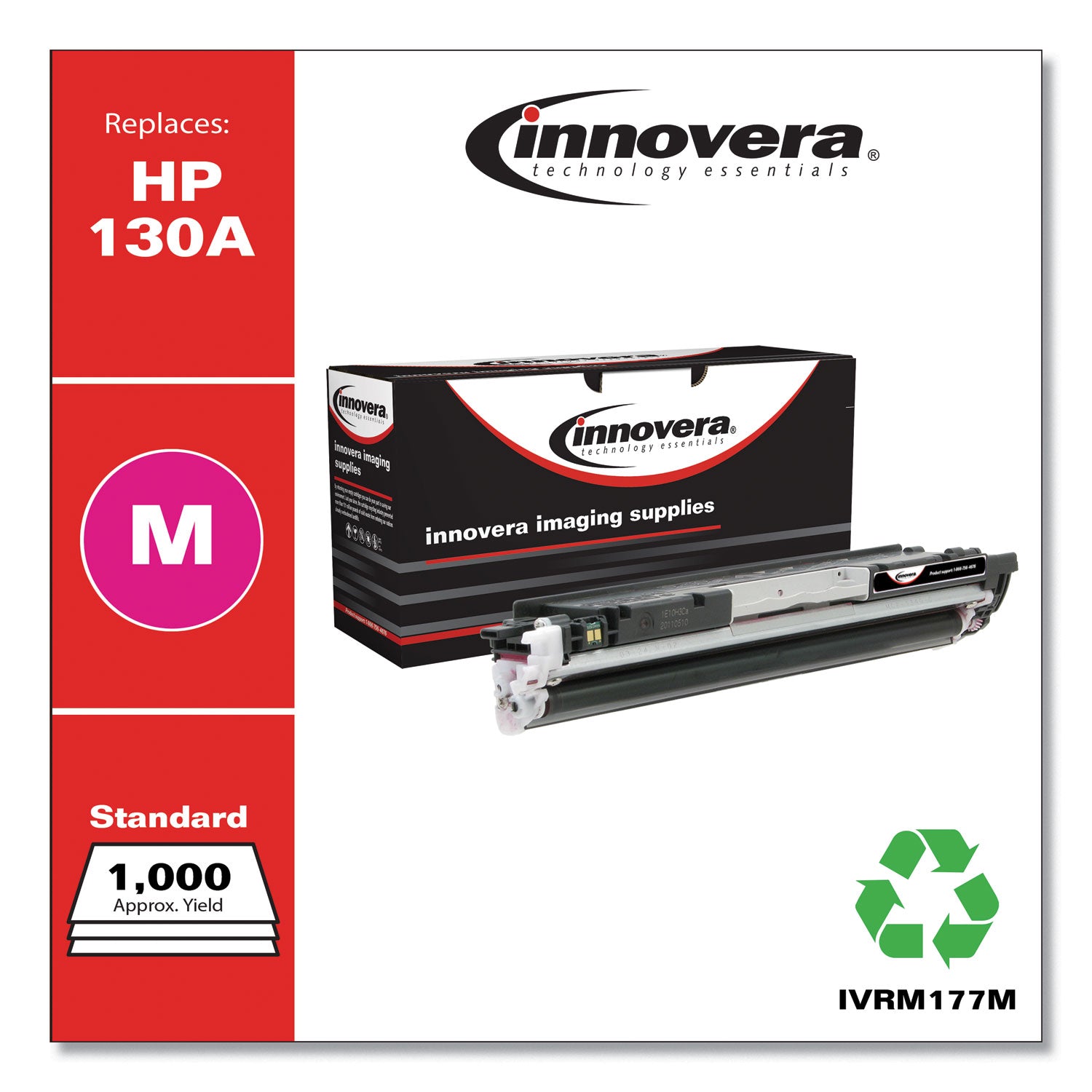 Innovera Remanufactured Magenta Toner, Replacement for 130A (CF353A), 1,000 Page-Yield (M177M)