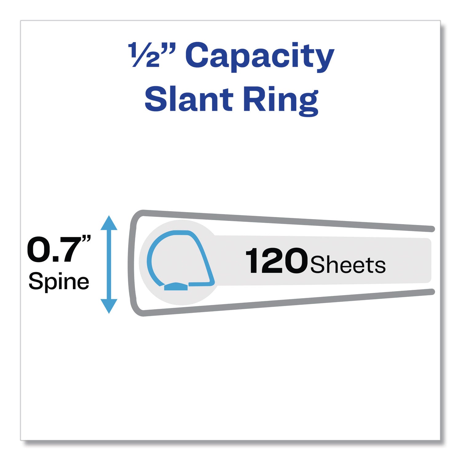 Avery Heavy-Duty View Binder with DuraHinge and One Touch Slant Rings, 3 Rings, 0.5" Capacity, 11 x 8.5, White (79767)