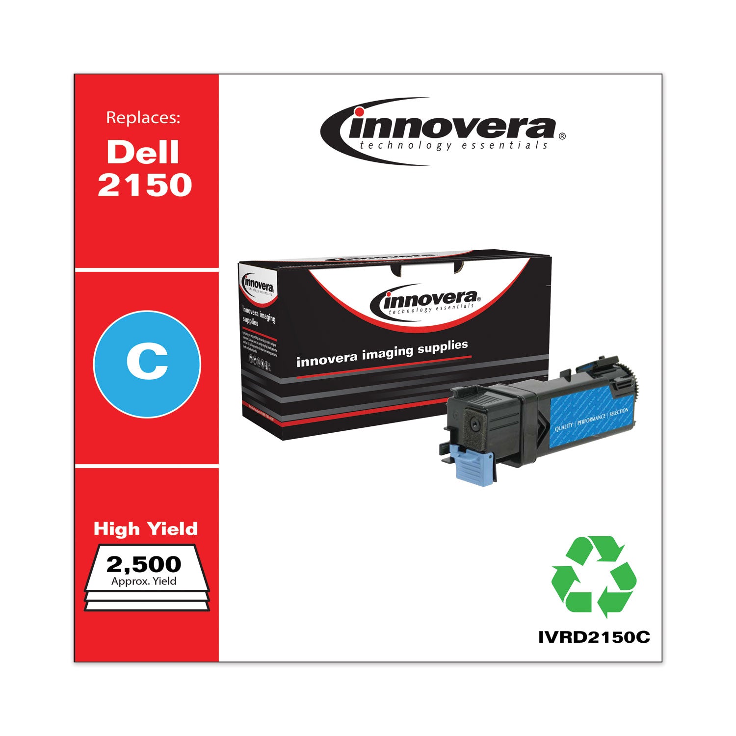 Innovera Remanufactured Cyan High-Yield Toner, Replacement for 331-0716, 2,500 Page-Yield (D2150C)