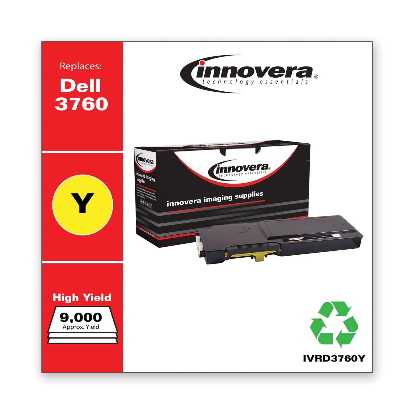 Innovera Remanufactured Yellow Toner, Replacement for 331-8430, 9,000 Page-Yield (D3760Y)