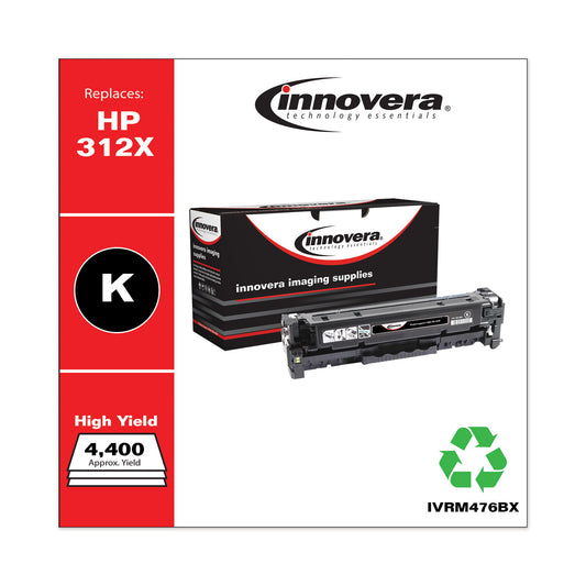 Innovera Remanufactured Black High-Yield Toner, Replacement for 312X (CF380X), 4,400 Page-Yield (M476BX)