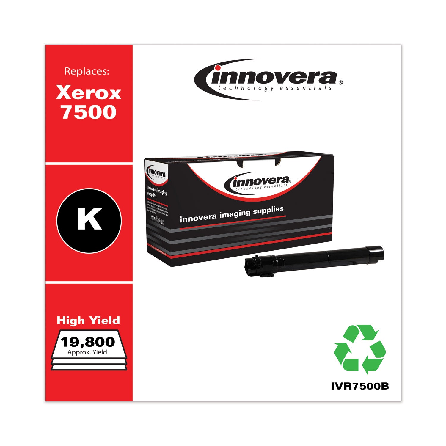 Innovera Remanufactured Black High-Yield Toner, Replacement for 106R01439, 19,800 Page-Yield (7500B)