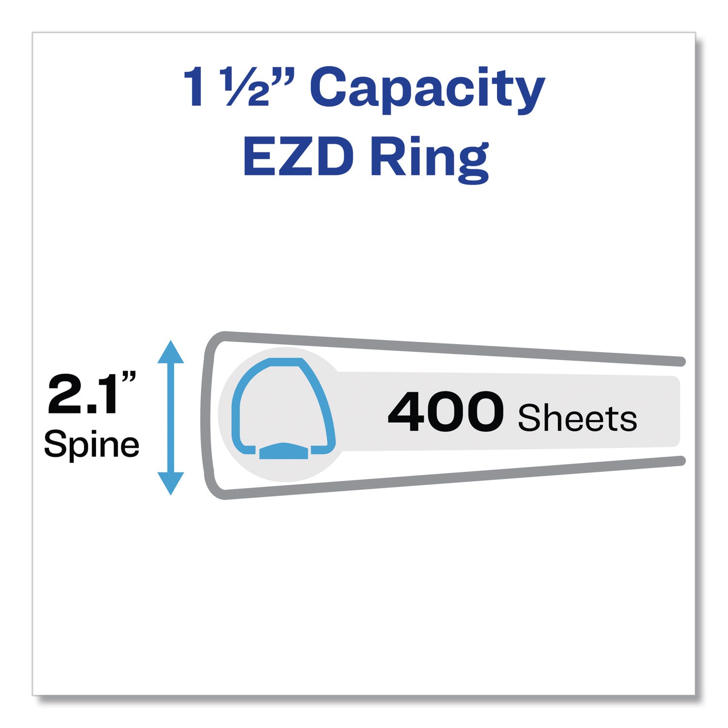 Avery Framed View Heavy-Duty Binders, 3 Rings, 1.5" Capacity, 11 x 8.5, White (68060)