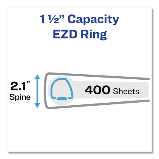 Avery Framed View Heavy-Duty Binders, 3 Rings, 1.5" Capacity, 11 x 8.5, White (68060)